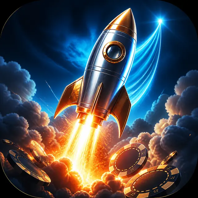Rocket launch crash game artwork